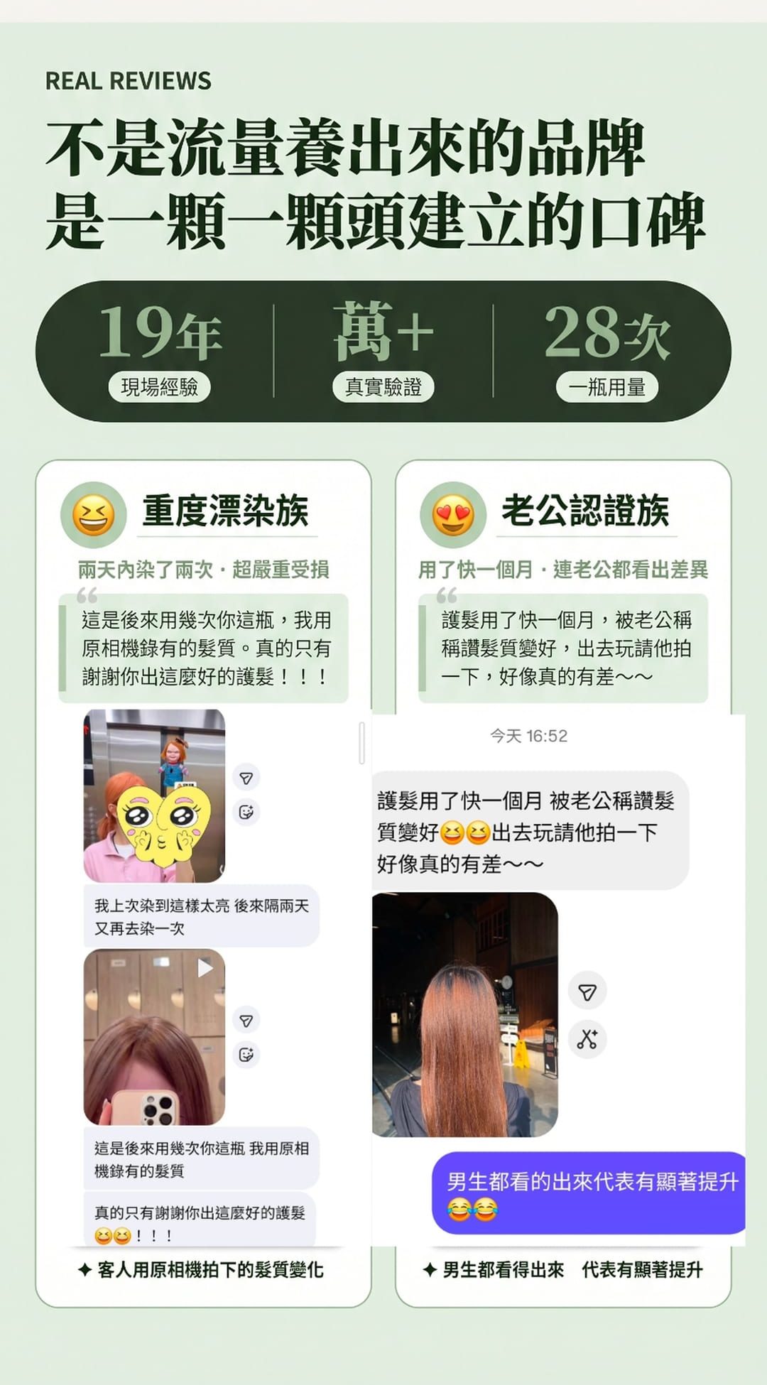 Real Reviews — 真實客人回饋、一顆一顆頭建立的口碑